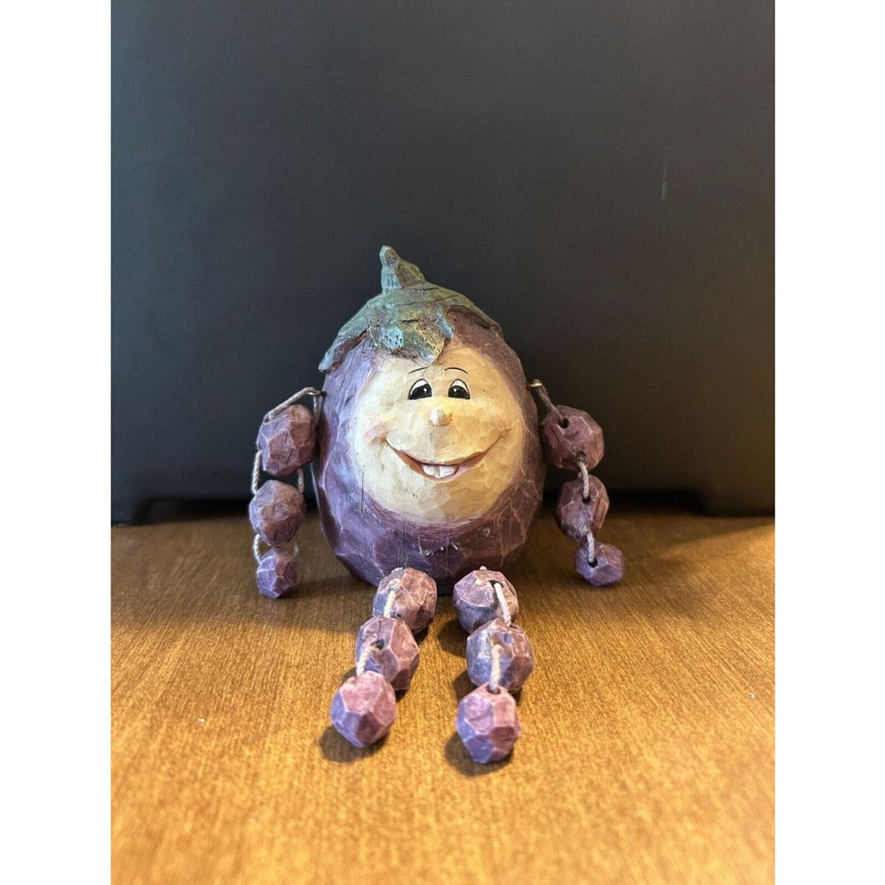 Vintage Eggplant Vegetable Shelf Sitter Anthropomorphic Resin Figure